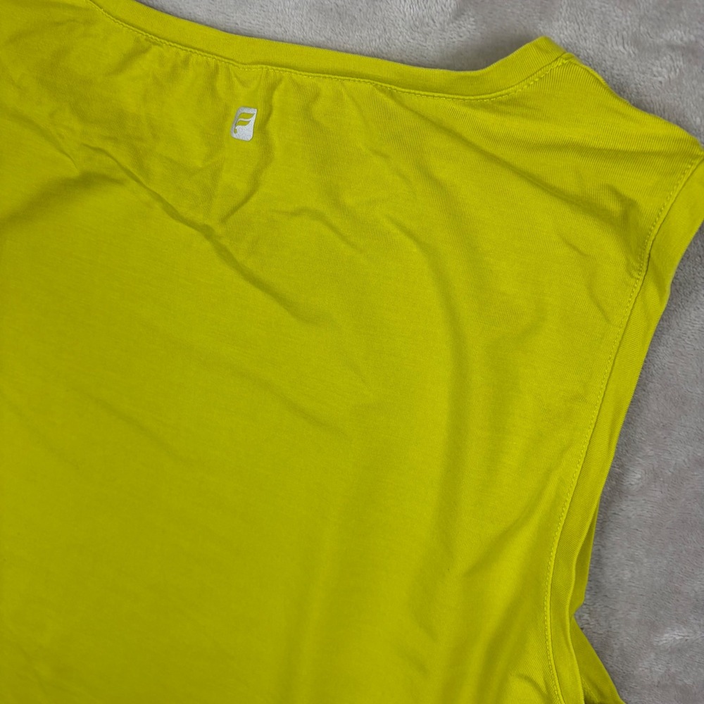 Fabletics Martha Tunic Tank Top S Neon Green Side Tie Asymmetrical Activewear - Picture 8 of 9